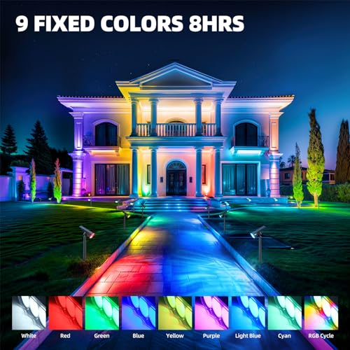 Barrina Solar Spot Lights Outdoor, Wrgb 360° Horizontal Adjustable, Solar Lights Waterproof, Auto On/Off 36 Leds Landscape Spotlights For Garden Patio Yard Pool thumb #1