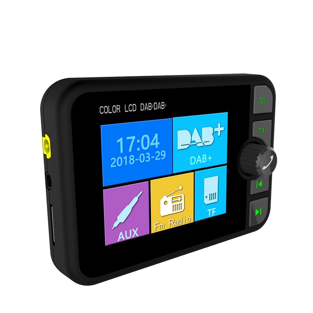 Receptor de radio DAB para coche con reproductor Bluetooth, compatible con transmisor FM