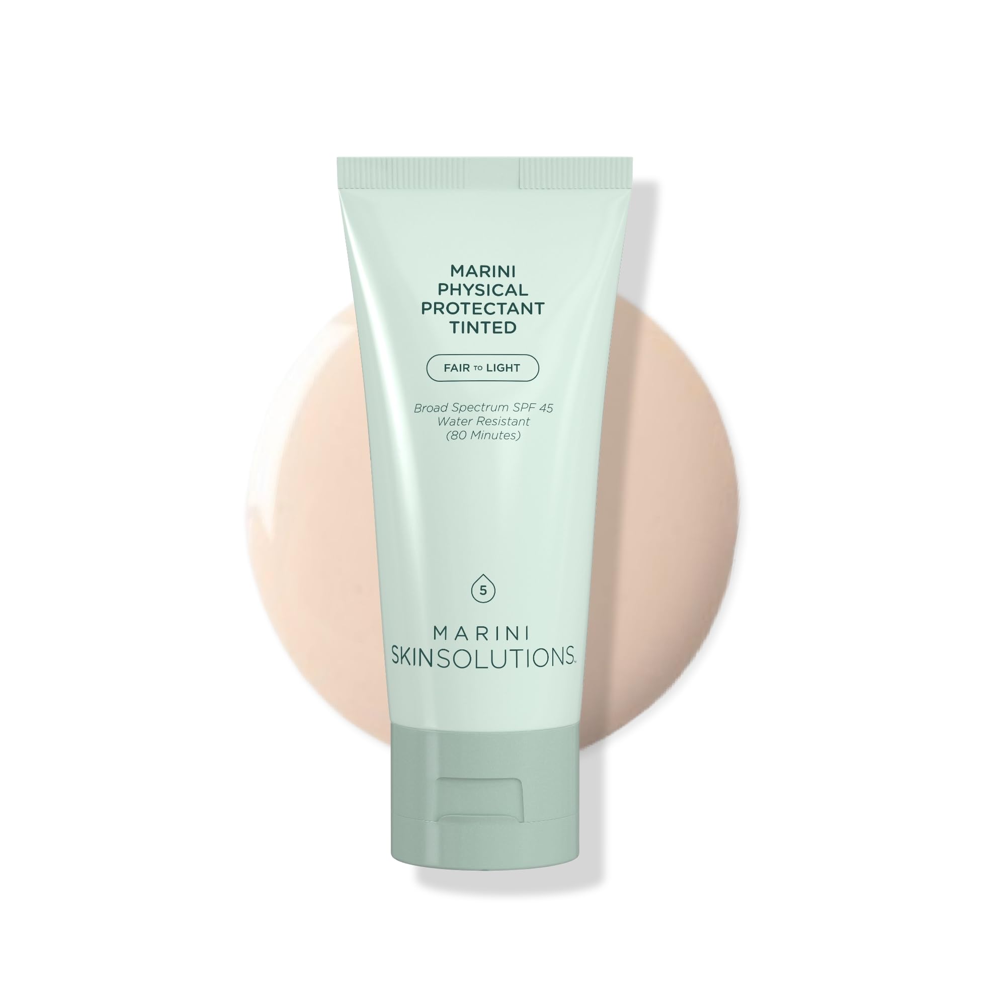 Marini SkinSolutions Physical Protectant 틴트 - 페어 투 라이트 - 광범위한 스펙트럼 SPF 45 자외선 차단 - 방수 (80분) - 모든 피부 타입 - 크루얼티프리 - 미국 제조 - 56.7g(2온스)