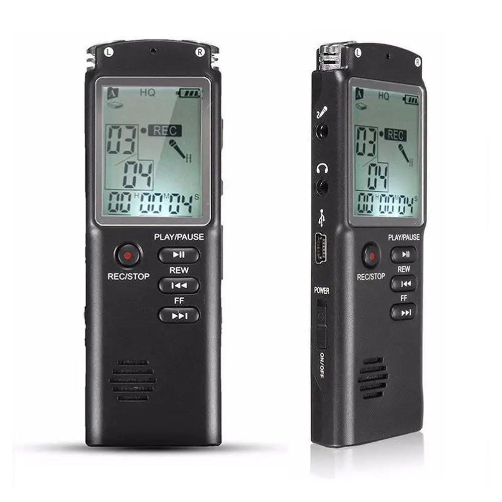 Technoview 8GB LCD Display MP3 Player Voice Recorder USB Professional Dictaphone Digital Audio Voice Recorder with WAV MP3 Player Black_8GB-image-42