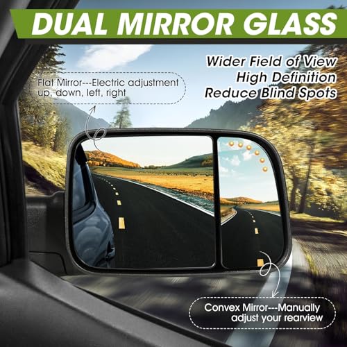 Image of Tow Mirrors Pair for 2009-2018 Ram 1500, 2010-2018 Ram 2500 /3500