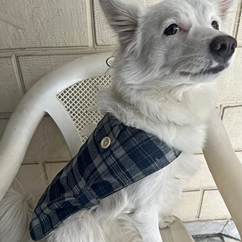Image of Lulala Dog Plaid Print Cotton Jacket(14Inch,Grey and White)