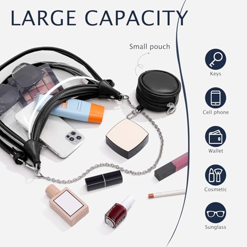 LONG VACATION Clear Bag for Stadium Events, Clear Purses for Women Stadium Crossbody, PVC Clear Concert Bag with Coin Purse2