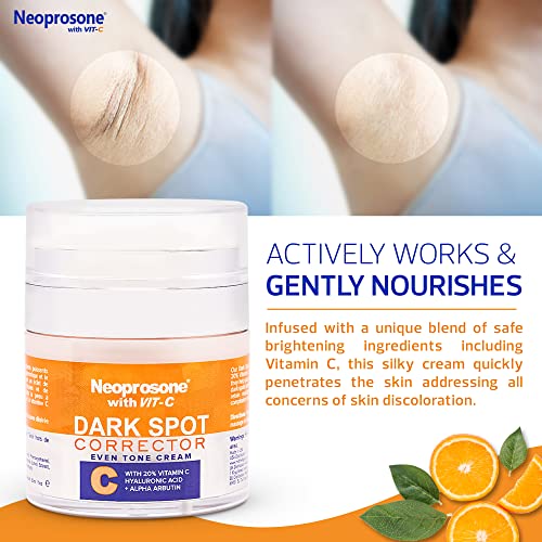 NEOPROSONE 20% Vitamin C Dark Spot Cream - 1 Fl oz/30ml - Skin Brightening Gel with Hyaluronic Acid, Vitamin E - Image 6