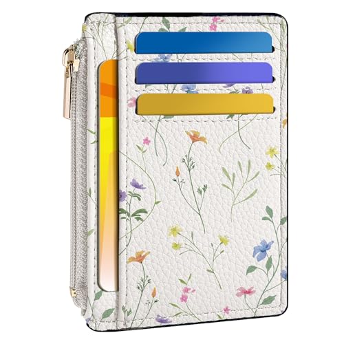 Image of Tipmile Womens Credit Card Holder Wallet, Small Slim RFID Blocking Sleeve | Mini Tiny Cute ID Case, Minimalist Zipper Pocket Wallet, Thin Coin Purse, Mothers Gift