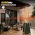EAST OAK Pyramid Patio Heater, 48,000 BTU Outdoor Patio Heater, Quartz Glass Tube Propane Heater, Triple Protection System, Outdoor Heater with Wheels, Green, Outdoor Heater with Cover