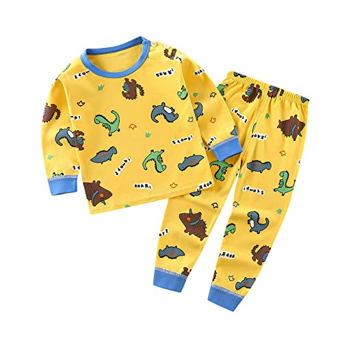 Boys Girls Cotton 𝐏a𝐣ama Set Long Sleeve 𝐏𝗝s Toddler Baby Cute Cartoon 𝐏ajamas Soft Sl𝐞epwear (A-V, 12-18 Months)