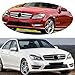 Sport C Class Grill with Emblem Front Grille for Mercedes Benz C250 C300 C350 2008 2009 2010 2011 2012 2013 2014, NOT Fit for C63 AMG Style Chrome Black