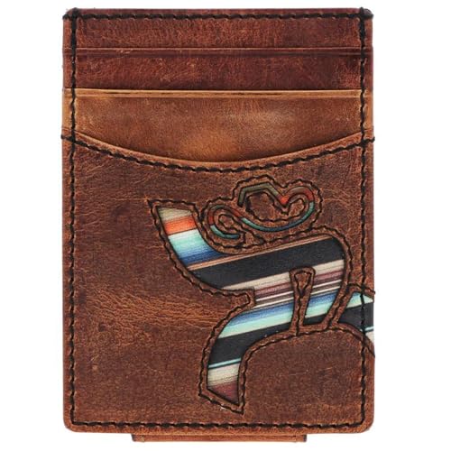 HOOEY Leather Men's Money Clip (Hawk - Brown/Sunset Serape)