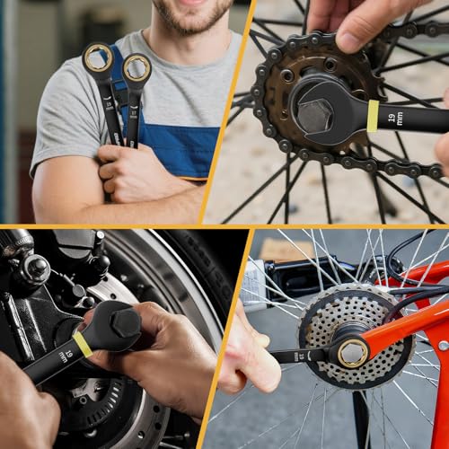 Image of GRENPRO Ratcheting Wrench Set Metric And Standard, 9PC 8-19 mm 72Th Long Big Box Open End Ratchet Wrenches Organizer With Color Ring With Roll Up Pouch With 1 Gauge, Large Combination Wrench Tool Sets