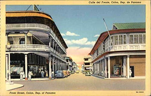 Looking across Front Street and through the old street grid toward the Paseo.  Buildings in Col n often have deep balconies both for shade a