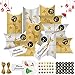 Calendrier de l Avent,Calendrier Noel Boîte avec,Calendrier Noel 2021 Boîte,24 autocollants,24 étiquettes volantes,lignes,5 autocollants,Convient pour le calendrier de Noël de bricolage (Or Argent)