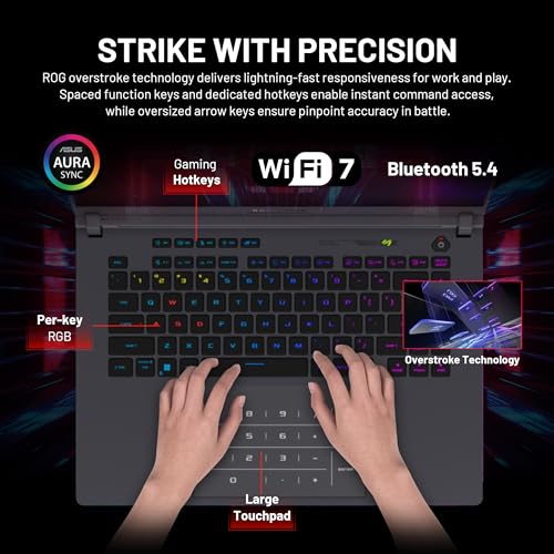 Image of ASUS ROG Strix G16 16 inch 2.5K 240Hz Gaming Laptop, Intel Ultra 9 275HX, GeForce RTX 5070 Ti 12GB GDDR7, 64GB DDR5, 5TB Storage (4TB SSD&1TB Docking Station), Backlit Keyboard, Wi-Fi 7, Win 11 Pro, Gray