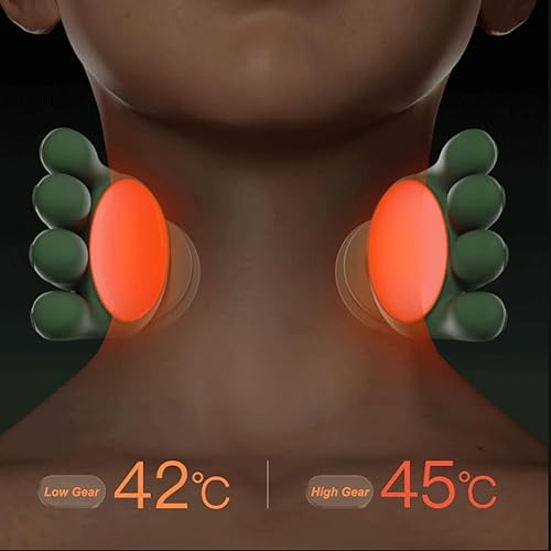 Miniatura 7 de Masajeador de cuello con calor para aliviar el dolor de tejido profundo, masajeador inalámbrico recargable de hombros y cuello, masajeador portátil