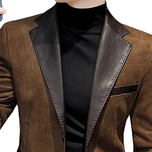 Men's Single Breasted Slim Fit Blazer Vintage Business Casual Suit Jacket Daily Office Classic Sport Coat2