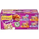Purina Friskies Gravy Wet Cat Food Variety Pack, Poultry Shreds, Meaty Bits & Prime Filets - Cans of 5.5 oz. each, 32 count