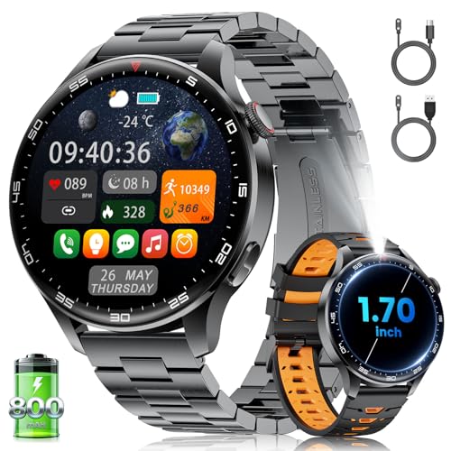 Smart Watch for Men(Answer/Make Calls), 1,7'' HD Large Screen Men's Smartwatch with 800mAh...