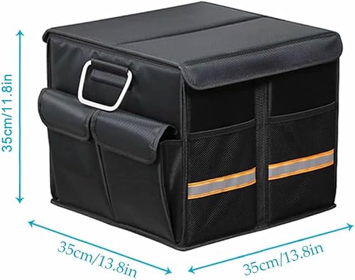 Miniatura 3 de Tianle Organizador de maletero de automóvil, organizador plegable para maletero con cubierta plegable, asa de aleación de aluminio, tira reflectante