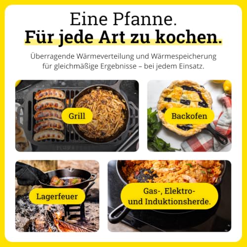 Lodge Classic Gusseisenpfanne Ø22,9 H: 4,8 cm, bereits eingebrannt – Ansicht 6