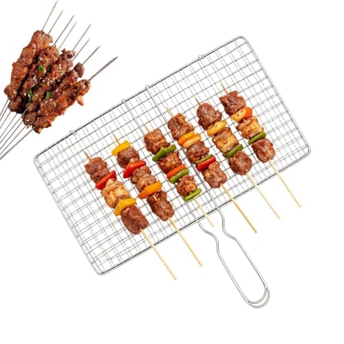 Générique Grill Basket pour Légumes | Acier Inoxydable Grande Taille,Panier À Légumes Extérieur - pour Poissons crevettes Viande Fruits de mer extérieur Camping Jardin Pique-Nique Voyage