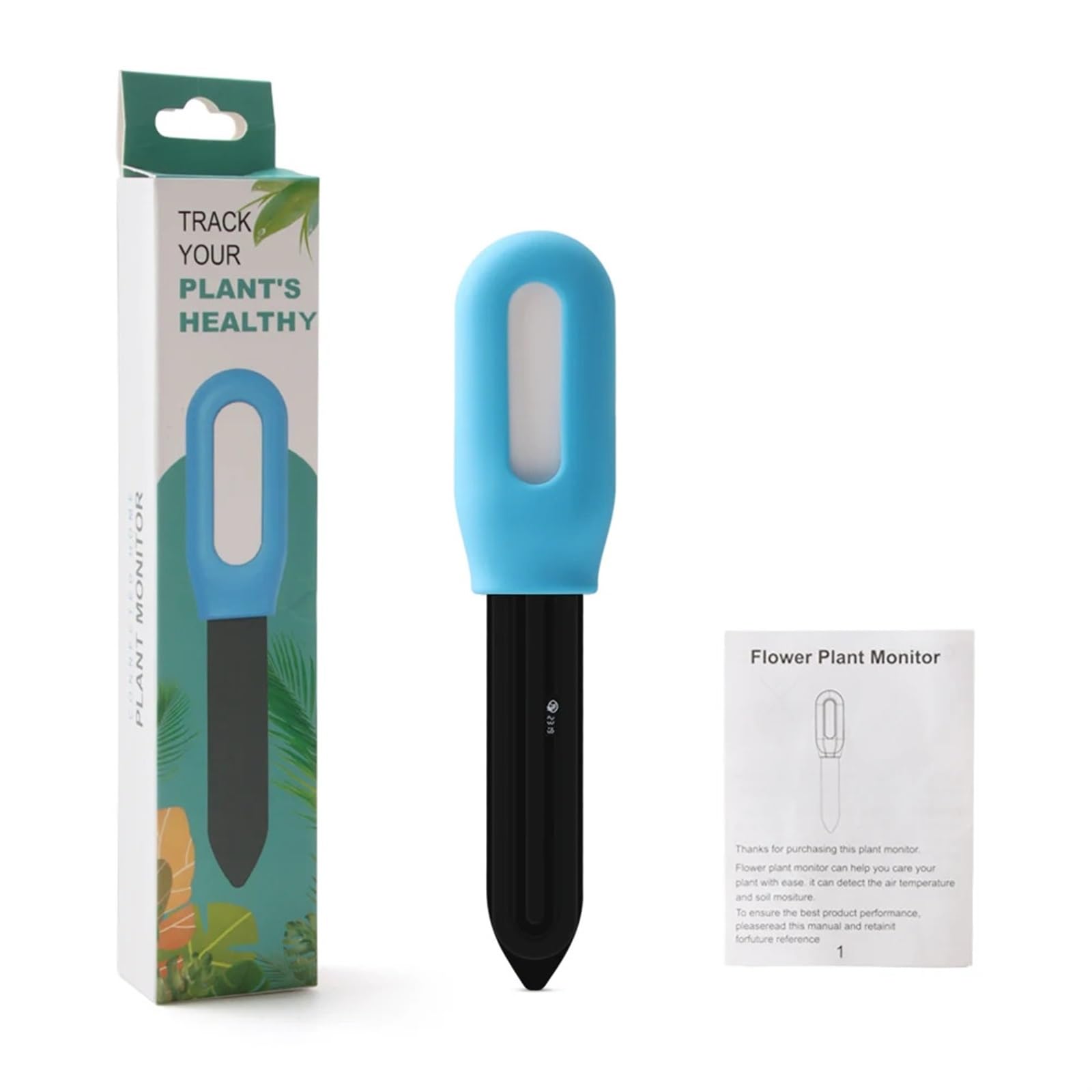 Probador de suelo inteligente con, Sensor humedad y temperatura, higrómetro tierra inalámbrico for plantar jardín, césped en maceta,Monitoreo preciso