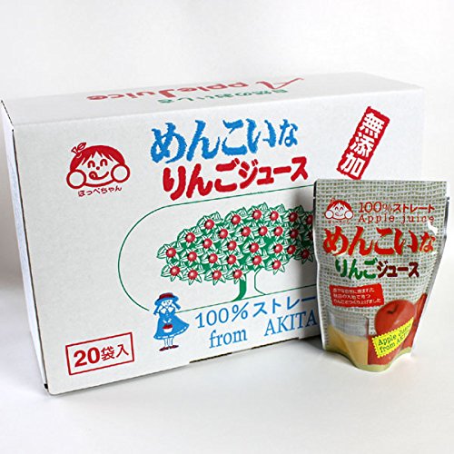 Amazon.co.jp: 無添加 めんこいなりんごジュース 185g×20袋入 : 食品