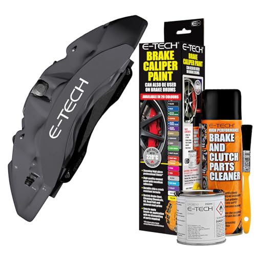 E-TECH Graphite Brake Caliper Paint - EBCP-GRA - Complete Kit Inc Paint/Cleaner & Brush