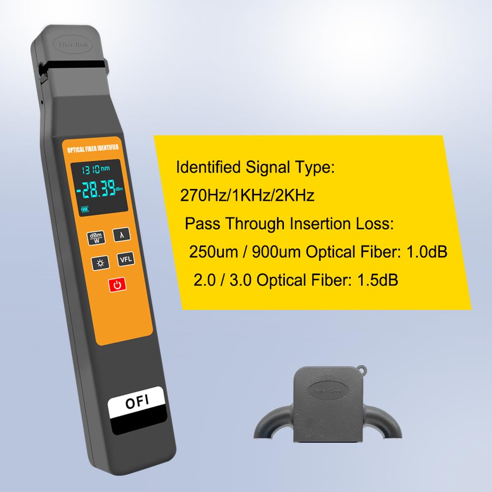 TM501 3 en 1 Optical Fiber Identifier Identificateur de fibre optique 800-1700 nm avec fonctions de Optical Power Meter et VFL pour fibres optiques de 0,25 mm, 0,9 mm, 2,0 mm, 3,0 mm