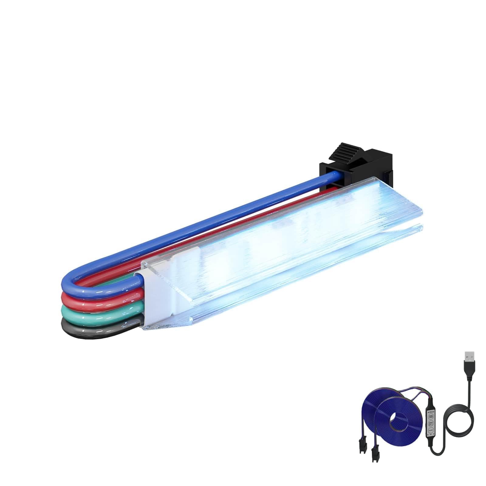 LED Streifen 2 Stück Schwarz und Mehrfarbig 1745 mm LED-Lichterkette mit USB Stromversorgung für Innenbereich Wohnzimmer Schlafzimmer Party Beleuchtung und Dekoration