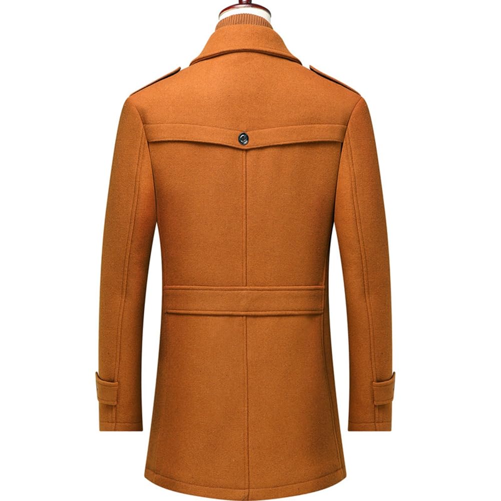 Cappotto da Uomo Invernale in Lana Sintetica Spessa Trench Cappotto di Media Lunghezza Slim Fit Imbottito Giacche Caldo Casual Peacoat Con Cappuccio Rimovibile