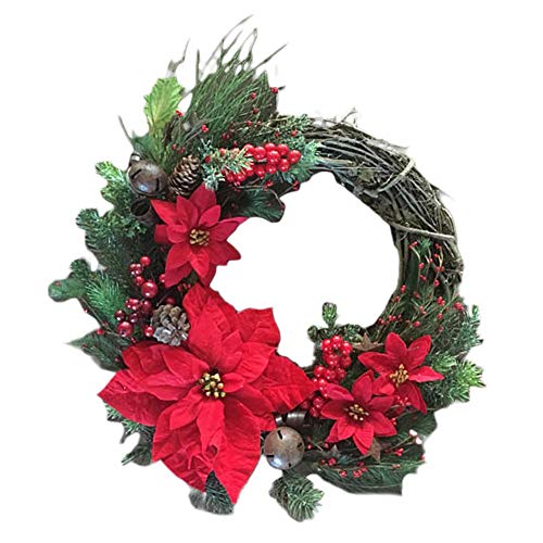Ghirlande Natalizie per Porta d'ingresso, Pendenti gioiosi Natalizi Porta Corona appesi a Parete, per la Decorazione della Finestra di Natale, Regalo Ghirlanda Fatta a Mano, 5 Tipi