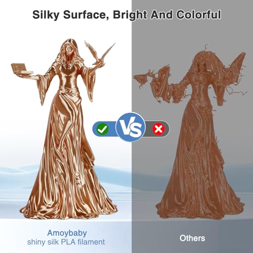 Image of Silk Red Copper PLA Filament 1.75mm 1kg(2.2lbs), High Gloss Shiny 3D Printer Filament PLA, Low Warp & Clog-Free, Dimensional Accuracy + /- 0.03mm, Fits for FDM 3D Printers