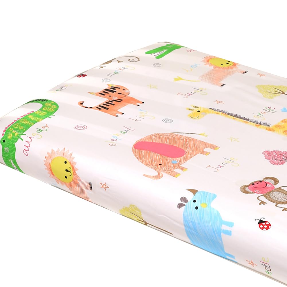 Odot Cot Bed Sheets, Bedside Cribs Fitted Sheets for Boys and Girls, Baby Bed Sheets Cot Bed Mattress Protector, Bassinet Sheets, Easy Care Soft and Dureable (200x100x10cm,Zoo)