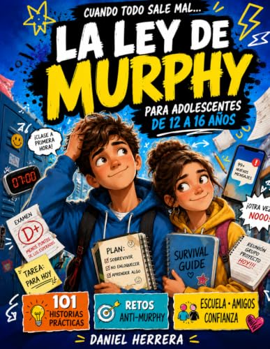 La Ley de Murphy Para Adolescentes de 12 a 16 Años: 101 Historias, Retos y Reinicios Mentales para Manejar Estrés Escolar, Presión Social, Errores, ... Días en que Todo Sale Mal (Spanish Edition)