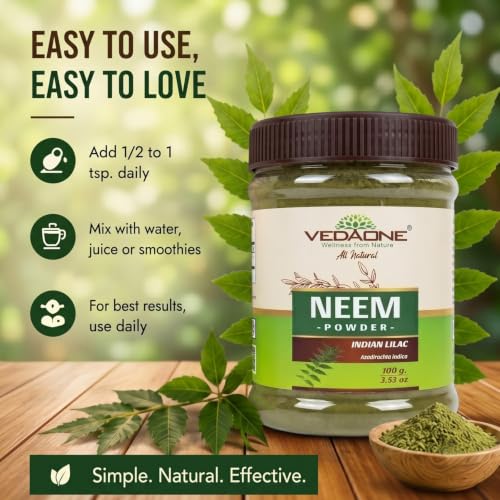 Image of USDA Organic Neem Powder - 100g For Skin And Overall Wellness - Pack of 3