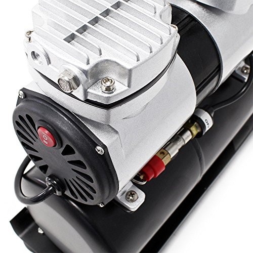 Wiltec airbrush zuigercompressor AF196A airbrushcompressor met 2 cilinders en luchttank voor werking tot 6 bar met manometer - Afbeelding 6