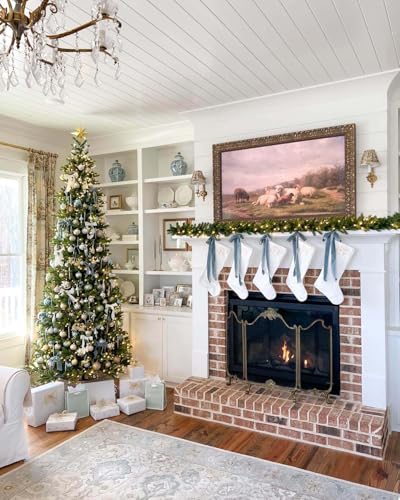 9ft Unlit Slim Christmas Tree with Metal Stand for Home and Office Decor