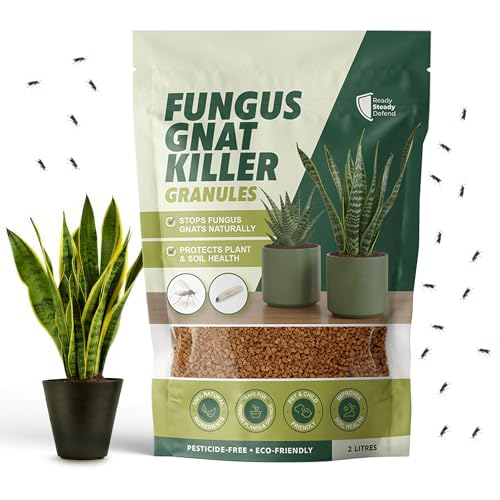 Fungus Gnat Control Granules for Indoor Plants | Natural Diatomaceous Earth Soil Topper | Breaks Gnat Life Cycle & Prevents Larvae | Pesticide-Free Fungus Gnat Killer Spray Alternative | 2L