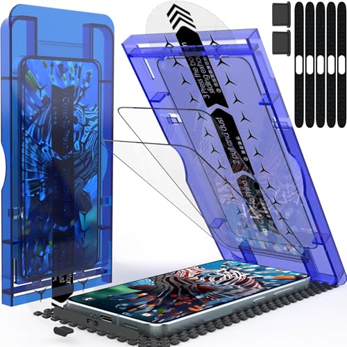 3 Pack for Samsung Galaxy S25 Screen Protector Tempered Glass,HD Bubble Free, Ultra Resistant No bubbles, with easy-to-install frame, automatic dust removal