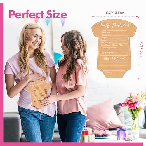 Image of 55PCS Baby Predictions, Double Sided Advice Cards Baby Shower Decorations Cards Wishes to Baby for Parents