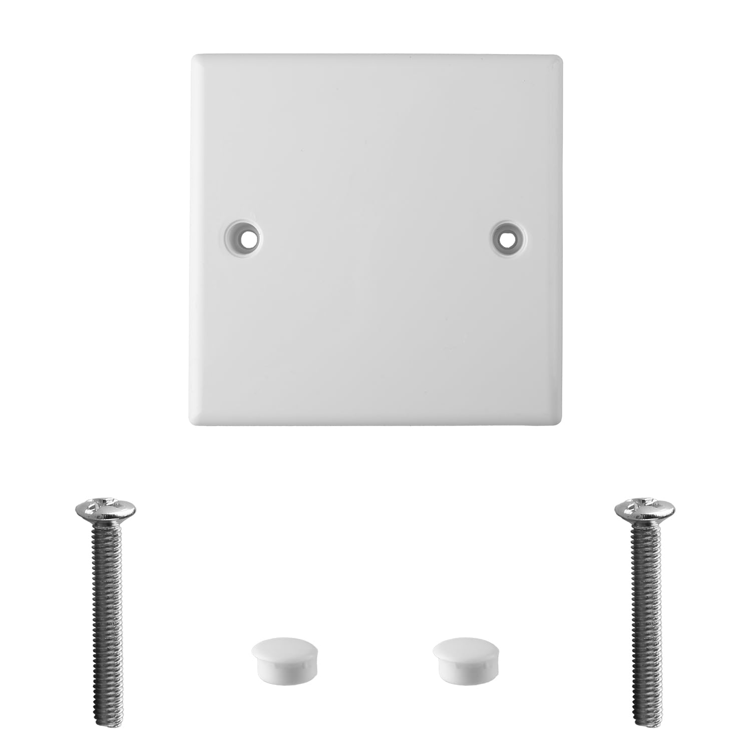 Tabanzhe White 1Pc Single Blanking Plate Cover 1 Gang Universal Plug Socket Faceplate Blank Plate With Screws For Electrical Sockets Back Box