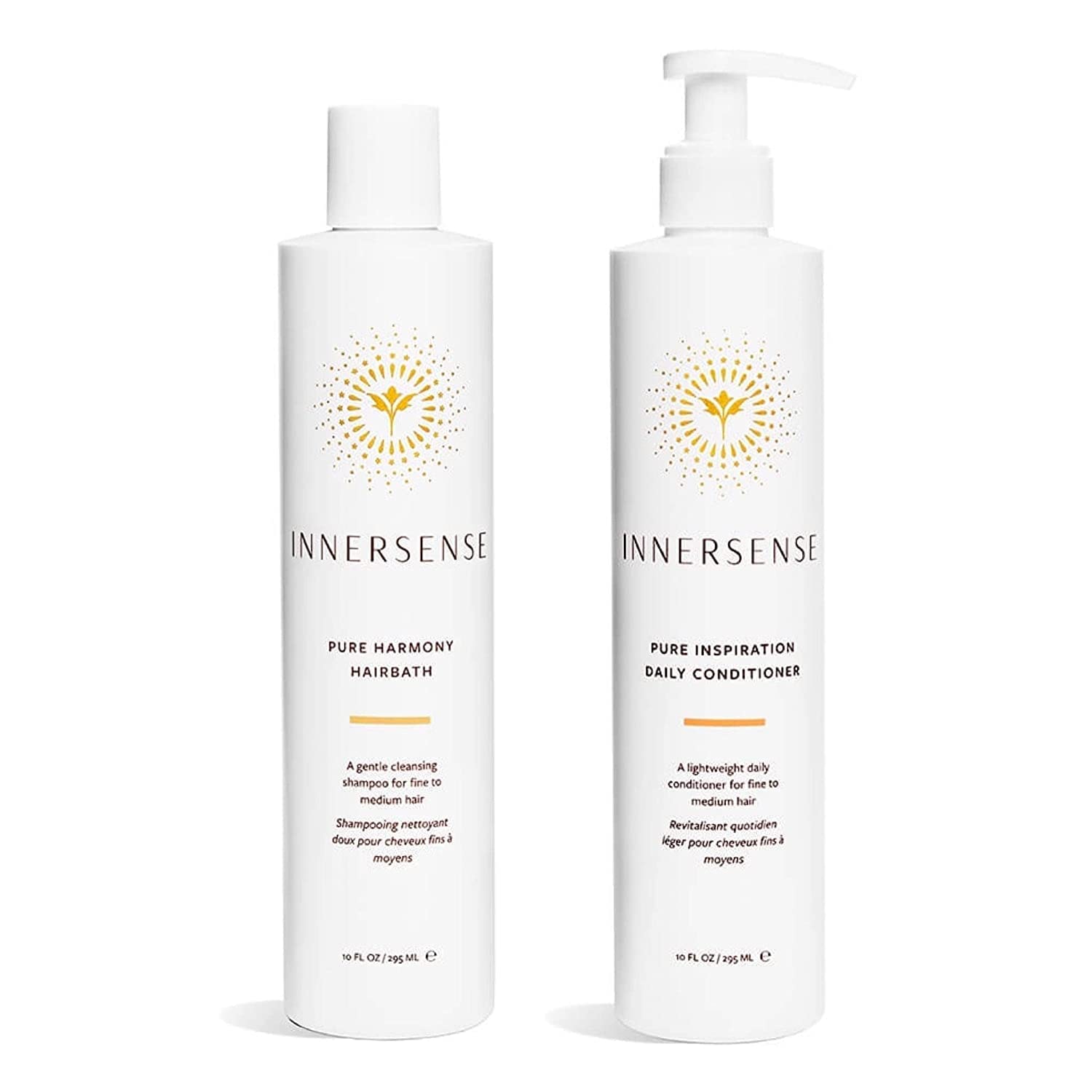 INNERSENSE Organic Beauty - Natural Pure Harmony Hairbath + Inspiration Daily Conditioner | Non-Toxic, Cruelty-Free, Clean Haircare (10 oz)