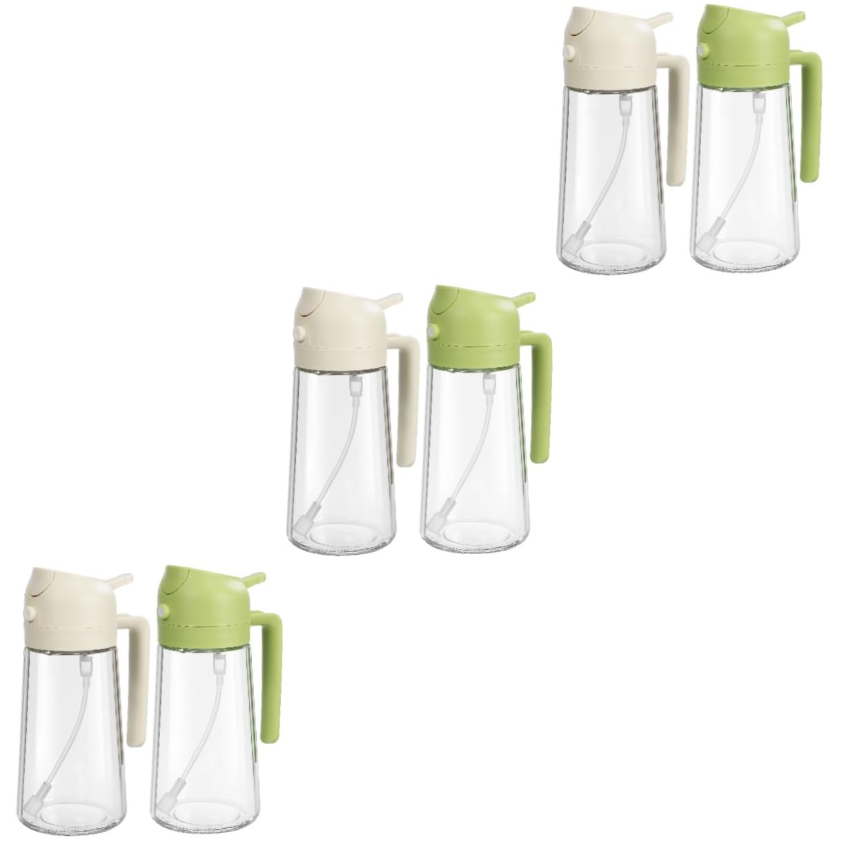 Récipient d'huile de cuisine en verre et flacon pulvérisateur d'huile d'olive, lot de 6