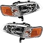 Evan-Fischer Headlight Set Compatible with 1994-1997 Honda Accord Left Driver and Right Passenger Side Halogen With bulb(s)