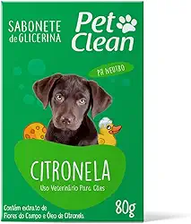 Sabonete Glicerinado de Citronela para Cães e Gatos 80g, Pet Clean
