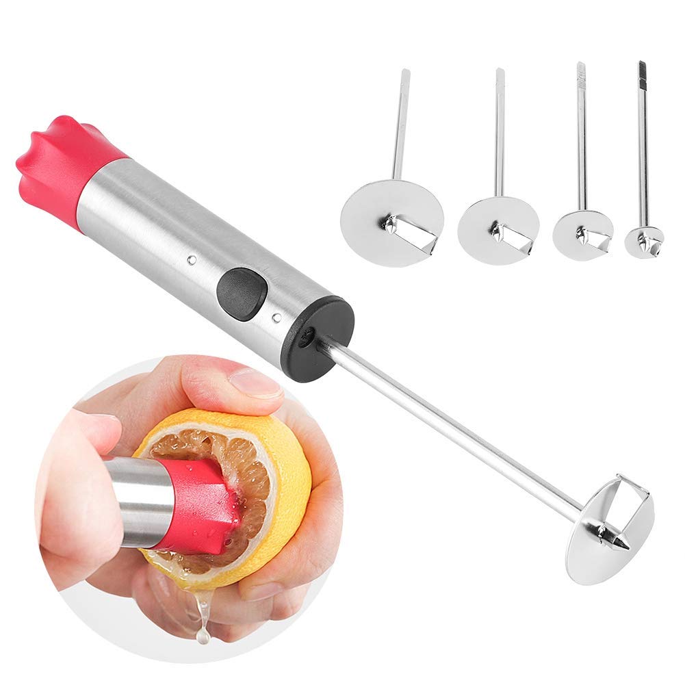 Stainless Steel Fruit Vegetable Corer Remover with 4 Sizes Drill Bits Vegetable Spiral Cutter Easy Twist Seed Remover Pear Apples Corer Pitter Veggie Drill