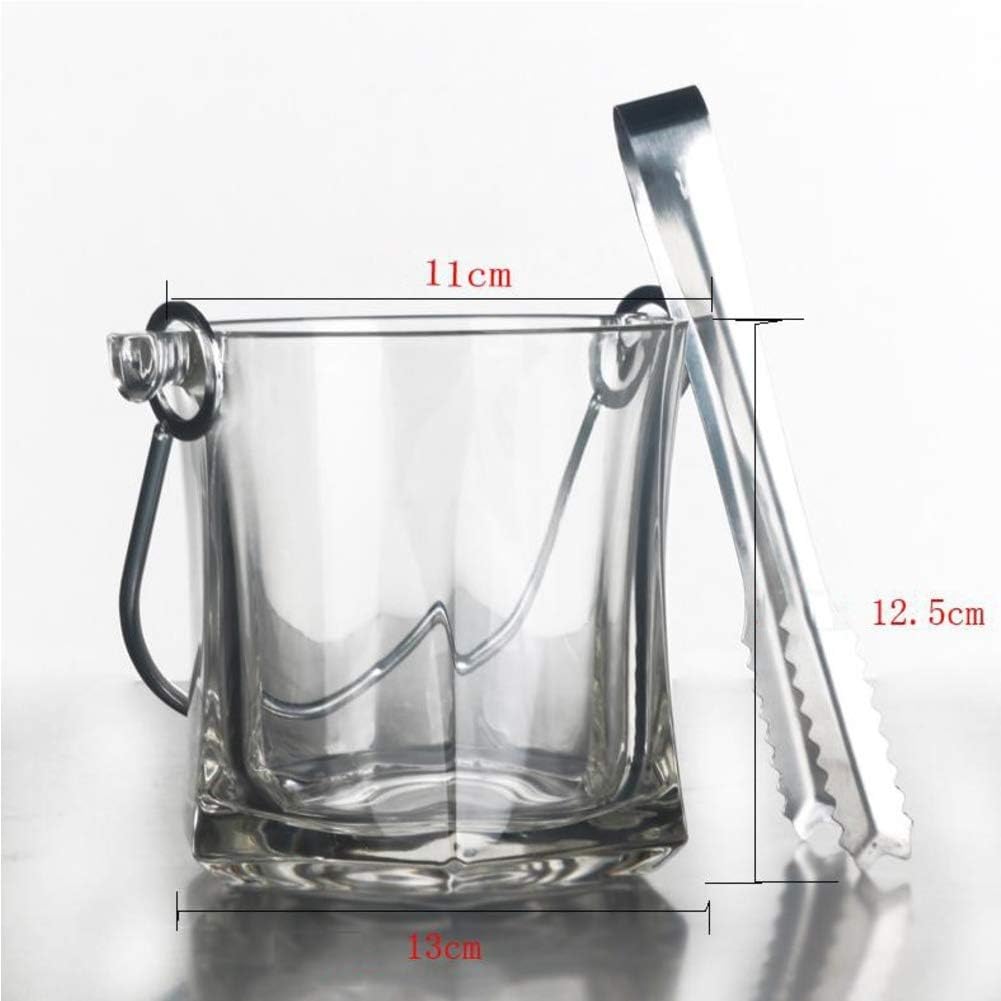 Ice Bucket, Crystal Ice Bucket,Insulated Wine Bucket Cooler for Champagne Beer,Elegant Glass Ice Bucket Wine Chiller with Tongs for Party Camping-c 12x13x17cm