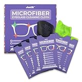 Jestik Microfiber Cleaning Cloth - Japanese Lens Wipes for Eyeglasses, Camera Lenses, Screens & More - Versatile Glasses Cleaner Cloths, Lint-Free, Washable (Black/Green - Pack of 6)