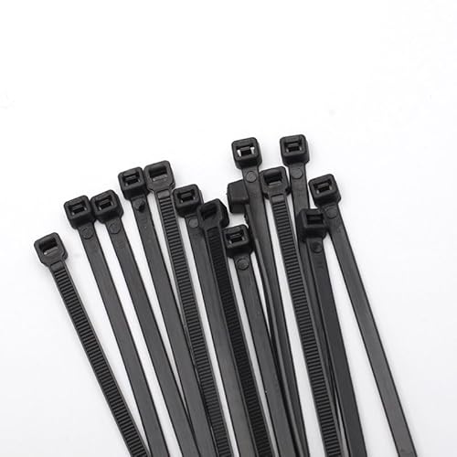 Wzddxunsf Black 100Pcs Self-Locking Plastic Nylon Cable Tie Organiser 3 * 100Mm Cables Zip Management(,5X250mm)