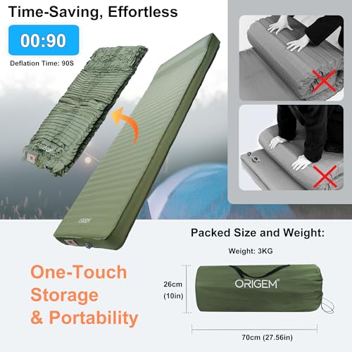 Origem Self Inflating Foam Camping Mat with Air Pump - Image 4
